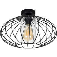 Deckenlampe Metall E27 rund Ø34 cm Schwarz Retro Design von Belis