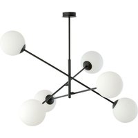 Deckenlampe Metall Glas 102 cm schwenkbar Schwarz Weiß 6x E14 Deckenlampe Metall Glas 102 cm schwenkbar Schwarz Weiß 6x E14 von Emibig