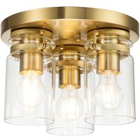 Deckenlampe Metall Glas B: 28,2 cm in Messing gebürstet E27 von ELSTEAD