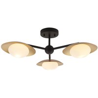 Deckenlampe Metall Glas B: 59 cm in Bronze Weiß Gold 3x G9 von Endon