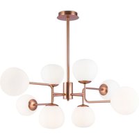 Deckenlampe Metall Glas E14 96 cm breit in Messing Weiß Deckenlampe Metall Glas E14 96 cm breit in Messing Weiß von Maytoni