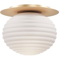 Deckenlampe Metall Glas E27 D: 35 cm rund in Gold Weiß von Maytoni