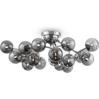 Deckenlampe Metall Glas G9 75 cm breit Chrom Rauchgrau Deckenlampe Metall Glas G9 75 cm breit Chrom Rauchgrau von Maytoni