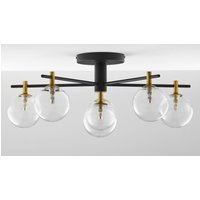 Deckenlampe Metall Glas G9 B:76 cm in Schwarz Gold von Zaklad Wielobranzowy Export-Import-Jupiter