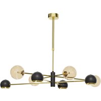 Deckenlampe Metall Glas in Bernstein 100 cm G9 GU10 von Zaklad Wielobranzowy Export-Import-Jupiter