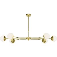 Deckenlampe Metall Glas in Gold Weiß G9 6-flmg blendarm von Zaklad Wielobranzowy Export-Import-Jupiter