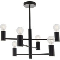 Deckenlampe Metall Schwarz B: 55,3 cm minimalistisch 6x E27 von Endon