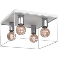 Deckenlampe Metall Weiß Chrom L:34 cm E27 Industrial von Luminex