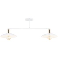 Deckenlampe Metall Weiß Gold 100 cm lang E27 2-flammig Deckenlampe Metall Weiß Gold 100 cm lang E27 2-flammig von Emibig