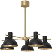 Deckenlampe Metall in Schwarz Gold E27 5-flmg elegant von Luminex
