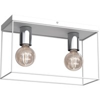 Deckenlampe Metall in Weiß Chrom L:34 cm E27 Industrial von Luminex
