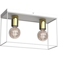 Deckenlampe Metall in Weiß Gold L:34 cm E27 Industrial von Luminex