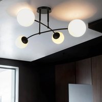 Deckenlampe Modern Schwarz Weiß Kugel Schirm 4x E14 Deckenlampe Modern Schwarz Weiß Kugel Schirm 4x E14 von Easylight