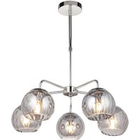 Deckenlampe Rauchglas Metall Chrom Rauchgrau höhenverstellbar von Endon
