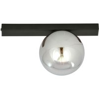 Deckenlampe Rauchglas Metall L: 60 cm Schwarz Graphit E14 von Emibig