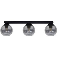 Deckenlampe Rauchglas Schwarz blendarm E27 62 cm lang von Belis