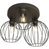 Deckenlampe Retro Schwarz Draht E27 3-flammig L:41 cm Deckenlampe Retro Schwarz Draht E27 3-flammig L:41 cm von Emibig