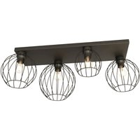 Deckenlampe Retro Schwarz Draht E27 3-flmg 70 cm lang von Emibig