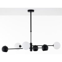 Deckenlampe Schwarz Metall Glas L:94 cm G9 GU10 6-flmg von Jupiter