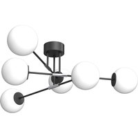 Deckenlampe Schwarz Weiß Chrom 6-flammig E27 Kugeln von Luminex