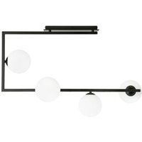 Deckenlampe Schwarz Weiß L: 83 cm H: 55 cm Metall Glas 4x E14 Deckenlampe Schwarz Weiß L: 83 cm H: 55 cm Metall Glas 4x E14 von Emibig