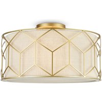 Deckenlampe Stoff Metall E27 D: 43 cm in Gold Natur Deckenlampe Stoff Metall E27 D: 43 cm in Gold Natur von Maytoni