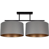 Deckenlampe Stoff blendarm Schwarz Grau Gold E27 70 cm von Belis
