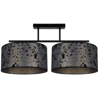 Deckenlampe Stoff blendarm Schwarz Grau Muster 70 cm Deckenlampe Stoff blendarm Schwarz Grau Muster 70 cm von Belis