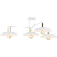 Deckenlampe Weiß Gold 100 cm lang E27 4-flammig Metall Deckenlampe Weiß Gold 100 cm lang E27 4-flammig Metall von Emibig