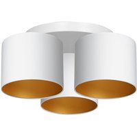Deckenlampe Weiß Gold Stoff Metall E27 Ø45 cm blendarm Deckenlampe Weiß Gold Stoff Metall E27 Ø45 cm blendarm von Luminex
