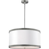 Deckenlampe Weiß Nickel rund 51 cm Seide Metall E27 Deckenlampe Weiß Nickel rund 51 cm Seide Metall E27 von ELSTEAD