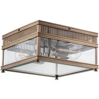 Deckenlampe außen Echt-Messing Glas E27 IP44 2-flammig von ELSTEAD