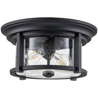 Deckenlampe außen rund Ø 33 cm Schwarz Transparent IP44 von ELSTEAD