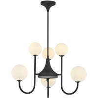 Deckenlampe blendarm Metall Glas Schwarz Weiß 64 cm lang von Zaklad Wielobranzowy Export-Import-Jupiter