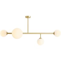 Deckenlampe in Messing Weiß Kugelschirm H:58 cm 3-flmg Deckenlampe in Messing Weiß Kugelschirm H:58 cm 3-flmg von ALDEX