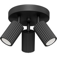Deckenlampe rund 3-flammig GU10 Schwarz Ø 19,5 cm klein Modern von Sollux