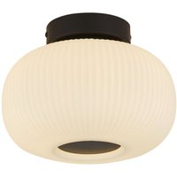 Deckenlampe rund Ø 24 cm Schwarz Weiß Glas Metall E27 Deckenlampe rund Ø 24 cm Schwarz Weiß Glas Metall E27 von Searchlight