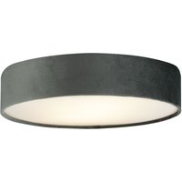 Deckenlampe rund Ø 50 cm H: 10 cm Grau Samt Schirm 3x E27 Deckenlampe rund Ø 50 cm H: 10 cm Grau Samt Schirm 3x E27 von Searchlight