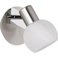 Deckenleuchte, Wandleuchte ANTIBES von REALITY Leuchten Metall Nickel Matt / Glas Alabasterfarbig