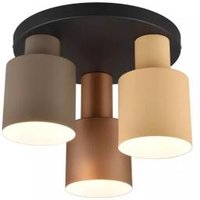 Deckenleuchte 3xE27 Schwarz Matt / Coffee / Beige / Taupe 1 Stück Metall Hellbraun, Braun
