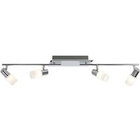Deckenleuchte 4x4,3W Aluminium gebürstet 1 Stück Aluminium / Glas Hellgrau, Weiß