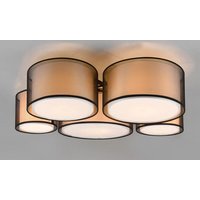 Deckenleuchte 5xE27 Matt Transparent 1 Stück Metall Schwarz, Weiß