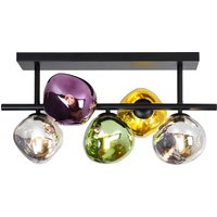 Deckenleuchte Aluminium Glas Bunt L:40 cm E14 5-flammig Deckenleuchte Aluminium Glas Bunt L:40 cm E14 5-flammig von Eco-Light