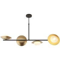 Deckenleuchte B: 105 cm Metall Glas in Bronze Weiß Gold G9 von Endon