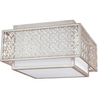 Deckenleuchte BIRO Weiß Silber Leinen Design Lampe Deckenleuchte BIRO Weiß Silber Leinen Design Lampe von ELSTEAD