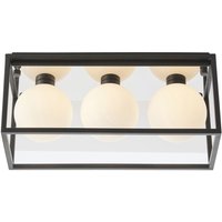 Deckenleuchte Bad IP44 42 cm lang klein Schwarz Weiß 3x G9 von Endon