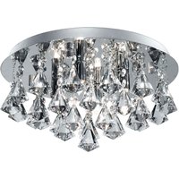 Deckenleuchte Bad IP44 Ø 38 cm rund 4x G9 Kristall Metall von Searchlight