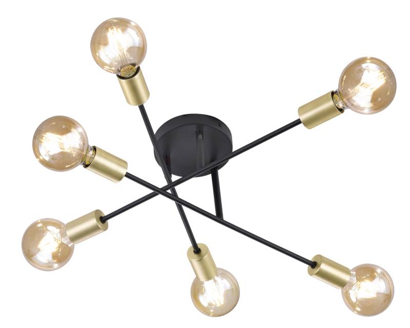 Deckenleuchte Cross in Schwarz max. 40 Watt Deckenlampe
