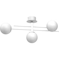 Deckenleuchte E27 Glaskugeln Metall Chrom Weiß L:88 cm von Luminex