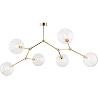 Deckenleuchte Glas Metall 107 cm lang in Gold G9 6-flammig Deckenleuchte Glas Metall 107 cm lang in Gold G9 6-flammig von TK Lighting